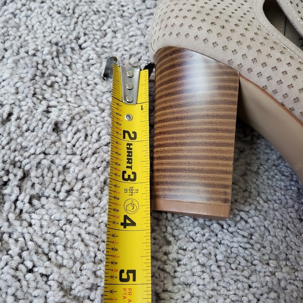 Kaari Blue Tracy Fabric Upper Cream Bow Peep-Toe Ankle Boots Size 9 - Picture 8 of 11